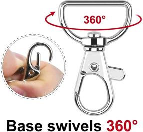 img 3 attached to 🔗 50 PCS Swivel Clasp Trigger Clips with 3/4 INCH D Rings, Metal Lobster Claw Clasps for Creating Snap Tabs/Embroidered Key Fobs