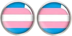 img 2 attached to ✨ Trans Pride Hypoallergenic Stud Earrings - Perfect for Sensitive Ears!