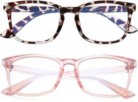 img 4 attached to Kid's Unbreakable Blue Light Blocking Glasses – 2 Pack: Transparent Pink & Leopard Design