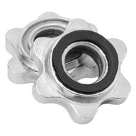 🏋️ imikeya 2pcs spinlock collars dumbbell screw clamps - heavy-duty silver weightlifting accessories for barbell dumbbells (25mm) logo