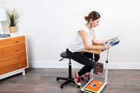 img 3 attached to Convenient and Versatile Brown Laptop Couch 🏞️ End Table with Adjustable Height, Shelf, and Storage Basket