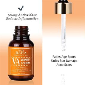 img 1 attached to 🍊 15% L-Ascorbic Acid Vitamin C Facial Serum with Vitamin B5 - Fades Age Spots, Smooths Fine Lines, Diminishes Dark Spots - Pore Refining, Resurfacing - 1 Fl Oz (30ml)