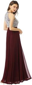 img 3 attached to 👗 Dressystar Halter Chiffon Bridesmaid Evening Dresses for Women's Clothing