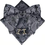 👔 men's accessories: pre tied paisley bowtie with oversized cufflinks in ties, cummerbunds & pocket squares logo