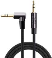 🎧 premium 6ft right angle 3.5mm audio cable with silver-plating copper core - compatible with car, iphones, tablets - 24k gold plated - cablecreation 1.8m logo