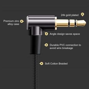 img 3 attached to 🎧 Premium 6FT Right Angle 3.5mm Audio Cable with Silver-Plating Copper Core - Compatible with Car, iPhones, Tablets - 24K Gold Plated - CableCreation 1.8M