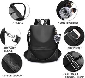 img 1 attached to Stylish & Secure Travel Companion: Anti-theft Waterproof Backpack Purse for Women – Black Large Bookbag Purse, Ideal for Travel, Daily use, and Shopping!