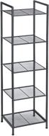 songmics ubsc35bk: versatile 5-tier bathroom shelf & extendable plant stand, industrial style storage rack for living room, balcony, and kitchen - black logo