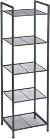 img 4 attached to SONGMICS UBSC35BK: Versatile 5-Tier Bathroom Shelf & Extendable Plant Stand, Industrial Style Storage Rack for Living Room, Balcony, and Kitchen - Black