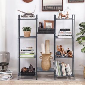 img 3 attached to SONGMICS UBSC35BK: Versatile 5-Tier Bathroom Shelf & Extendable Plant Stand, Industrial Style Storage Rack for Living Room, Balcony, and Kitchen - Black