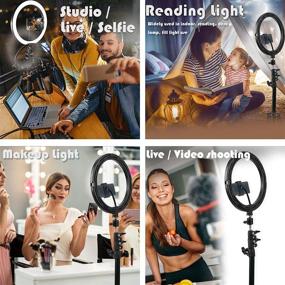 img 2 attached to 🎥 AUZURA 10'' Ring Light with 61'' Tripod Stand - Perfect for Live Streaming, Makeup Tutorials, YouTube Videos, TikTok & More: Compatible with iPhone/Android