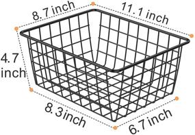 img 2 attached to 📦 iSPECLE 4-Pack Проволочные корзины для хранения в черном цвете - идеально подходят для кухонной кладовой, шкафов в прачечной, гаража и многого другого!