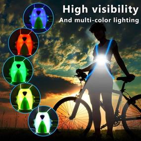 img 3 attached to 🏃 High Visibility LED Reflective Running Vest with Front Light - Ideal Safety Vest for Men/Women Running, Cycling, or Walking, Features Adjustable Elastic Belt and Powerful Running Lights for Enhanced Visibility