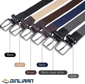 img 2 attached to 👨 DINLIAAN Stretch Elastic Fathers Men's Accessories Belts - Gift Boxed