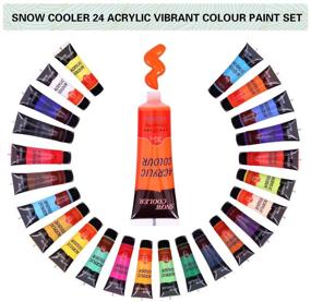 img 1 attached to 🎨 Vibrant 24-Color Acrylic Paint Set for Canvas, Wood, Fabric, Leather, Cardboard, Paper and Crafts - 1 Ounce Bottles