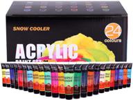 🎨 vibrant 24-color acrylic paint set for canvas, wood, fabric, leather, cardboard, paper and crafts - 1 ounce bottles logo