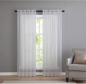 img 4 attached to 🏷️ GoodGram 2 Pack: Basic Rod Pocket Sheer Voile Window Curtain Panels - Assorted Colors (White, 84 in. Long) - Elegant Sheer Curtains for Stylish Window Décor