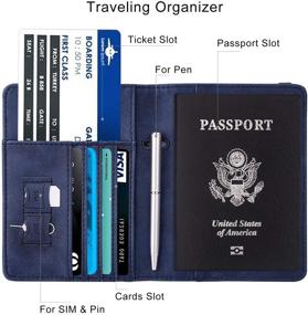 img 1 attached to Stay Stylish and Organized with WALNEW Navy Blue Passport Holder and Travel Accessories