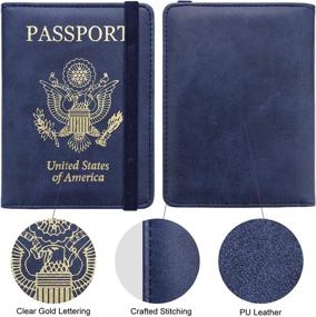 img 3 attached to Stay Stylish and Organized with WALNEW Navy Blue Passport Holder and Travel Accessories
