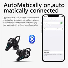 img 2 attached to 🎧 Waterproof Wireless Earbuds with Active Noise Cancelling, Touch Control and Wireless Charging Case - Immersive Sound, Deep Bass - Black
