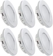 🌟 dream lighting 12v 2w rv interior lights warm white with chrome recessed puck light - pack of 6 логотип