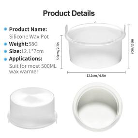 img 3 attached to 🕯️ Bopika Silicone Wax Pot - 2PCS Replacement Inner Pot for 500ml Wax Warmer Machine, Nonstick Silicone Bowl for Hair Removal Wax Melting