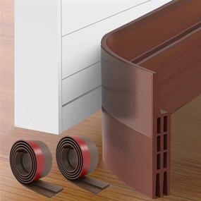 img 4 attached to GroTheory 2-Pack Door Draft Stopper, 39-Inch Under Door Draft Blocker, Soundproof Door Sweep Weather Stripping for Doors, 2-Inch Width - Brown