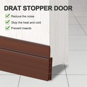 img 2 attached to GroTheory 2-Pack Door Draft Stopper, 39-Inch Under Door Draft Blocker, Soundproof Door Sweep Weather Stripping for Doors, 2-Inch Width - Brown