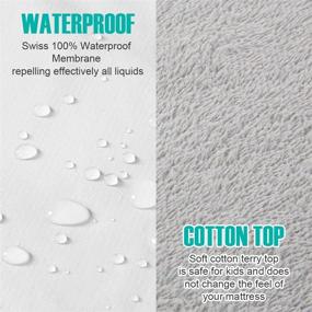 img 1 attached to 💦 Waterproof Twin XL Mattress Protector - Breathable Fitted 8-21 Inch Deep Pocket Cover by LEISURE TOWN (Light Grey)