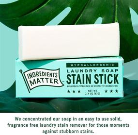 img 2 attached to 🌱 Impressive 2.4oz Ingredients Matter Stain Stick: HE/Hypoallergenic, Natural & Detergent Free, Eco-Friendly - Made in USA