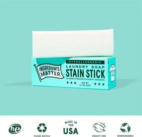 img 1 attached to 🌱 Impressive 2.4oz Ingredients Matter Stain Stick: HE/Hypoallergenic, Natural & Detergent Free, Eco-Friendly - Made in USA