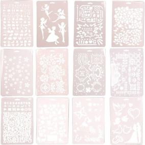 img 1 attached to 🎨 WINGOFFLY 12pcs Plastic Letter Number Graphics Stencils - Ideal for Scrapbooking, Drawing, Cards & Craft Projects