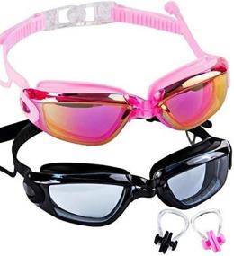 img 2 attached to 👓 SBORTI 2-Pack Adult Swimming Goggles: Non-Leakage, Anti-Fog, UV Protection Swim Glasses with Exceptional Water Resistance