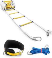 🧯 qwork 32 ft fire ladder for emergency use - resistant safety rope escape solution with carabiners, safety cord & belt - fast deployment in fires for 3-4 story buildings логотип