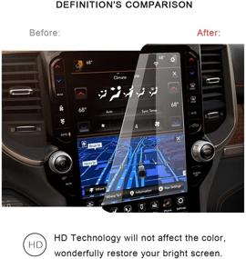 img 1 attached to 🚗 High Clarity HD Clear TEMPERED GLASS Protective Film for Dodge Ram Trucks 1500 2500 3500 Uconnect Touchscreen Car Display Navigation Screen Protector (12 Inch) - 2019 2020 2021 Model