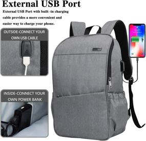 img 2 attached to Laptop Backpack For Women Men With USB Charging Port[Water Resistant] Computer Backpack School College Bookbags Business Travel Backpack Fits Up To 16-Inch Notebook (Gray)