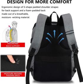 img 1 attached to Laptop Backpack For Women Men With USB Charging Port[Water Resistant] Computer Backpack School College Bookbags Business Travel Backpack Fits Up To 16-Inch Notebook (Gray)