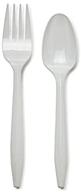 disposable plastic cutlery set - 100 forks and 100 spoons - convenient and practical logo