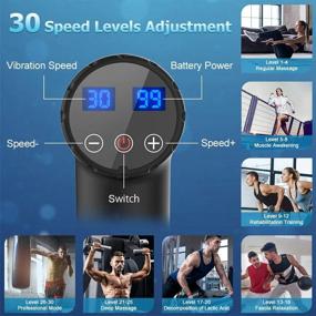 img 3 attached to 💆 Ultimate Pain Relief: Massage Gun with 30 Speeds, 6 Massage Heads for Deep Tissue Percussion Muscle Massager