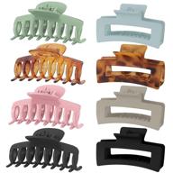 💇 lolalet strong hold hair claw clips: 8 colors, 2 styles for women and girls with thick, thin, fine, and long hair - style a logo