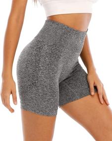 img 1 attached to 🩲 Ultimate Comfort and Support: SALSPOR Women's Seamless High Waist Workout Shorts for Firm Tummy Control and Maximum Breathability