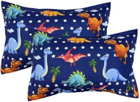 img 4 attached to ADASMILE Dinosaur Standard Pillowcases Decorative