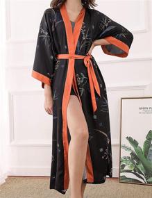 img 1 attached to 💐 Aensso Lightweight and Soft Floral Bridal Robe - Long Silky Kimono Robes for Women