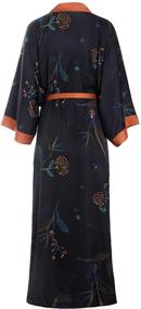 img 3 attached to 💐 Aensso Lightweight and Soft Floral Bridal Robe - Long Silky Kimono Robes for Women
