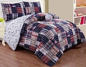 img 1 attached to 🏢 Navy Dormitory Kids' Home Store: Grand Linen Comforter All-Inclusive - Cozy & Stylish!