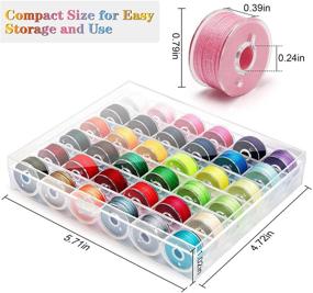 img 3 attached to 🧵 Versatile 36Pcs Bobbins and Sewing Threads with Case and Measuring Tape – Assorted Colors Pre-Wound Bobbins Set for Singer, Brother, Janome, Babylock, Kenmore Machines