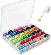 🧵 versatile 36pcs bobbins and sewing threads with case and measuring tape – assorted colors pre-wound bobbins set for singer, brother, janome, babylock, kenmore machines logo