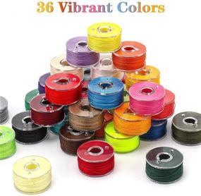 img 1 attached to 🧵 Versatile 36Pcs Bobbins and Sewing Threads with Case and Measuring Tape – Assorted Colors Pre-Wound Bobbins Set for Singer, Brother, Janome, Babylock, Kenmore Machines