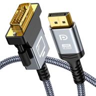 capshi 6ft displayport to dvi cable adapter male to male - gold-plated nylon braided dvi to dp cable (compatible with lenovo, dell, hp, monitor, and more) logo