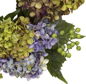 img 1 attached to 🌺 Vibrant Purple/Green Hydrangea Wreath (22-Inch) - Nearly Natural 4781: Beautiful & Lifelike Floral Decor